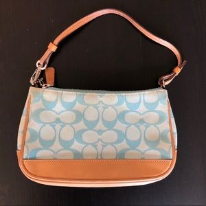 Authentic baby blue Coach shoulder bag